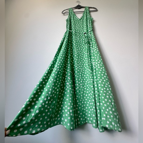 LOFT Dotted Godet Double V Midi Dress - Size S - Picture 6 of 12